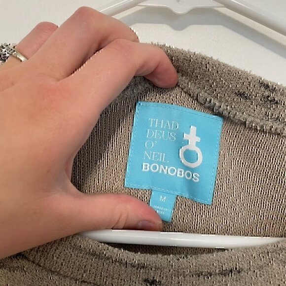 THADDEUS BONOBOS Mens Terry Beach Tee Tan ? Space Dye Short Sleeve Sweatshirt M - Picture 5 of 14